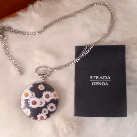 Strada Accessories - Cute floral pocket watch Genoa Italy by Strada w/31" chain